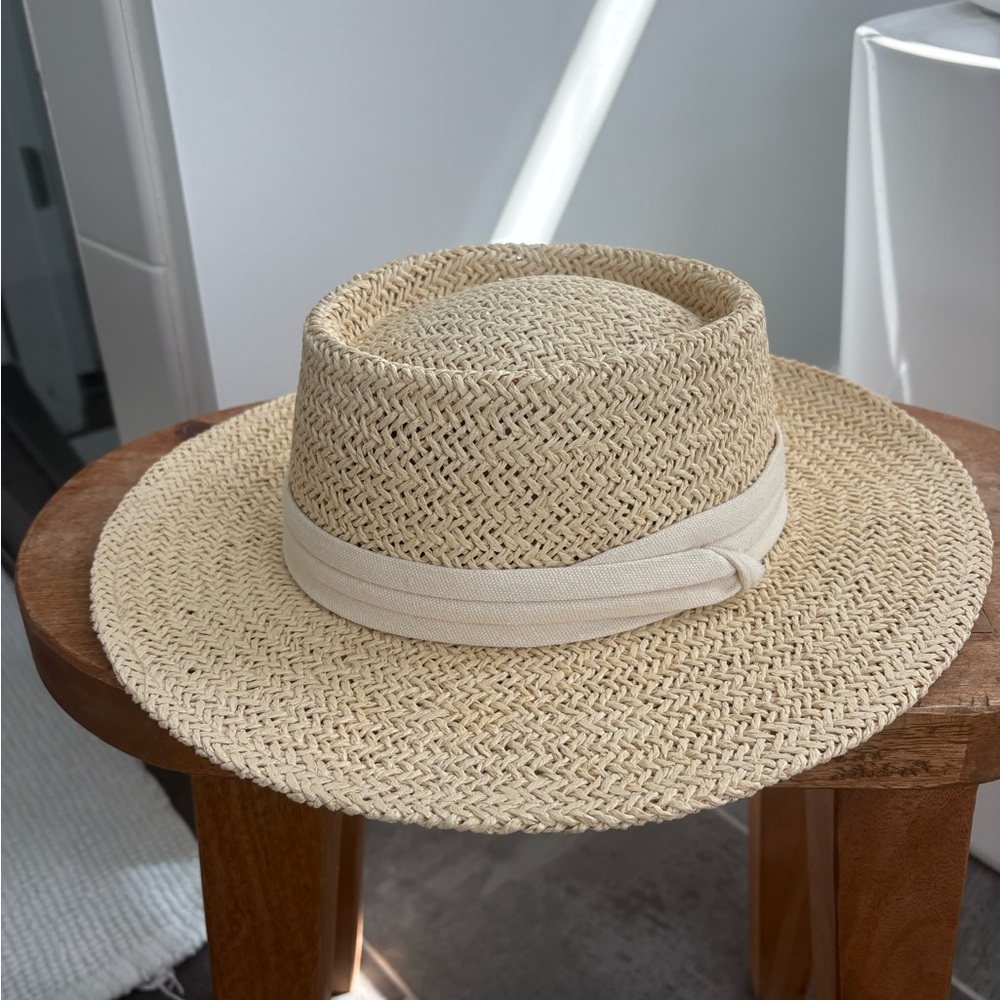 Stylish Straw Hat with Cream Band